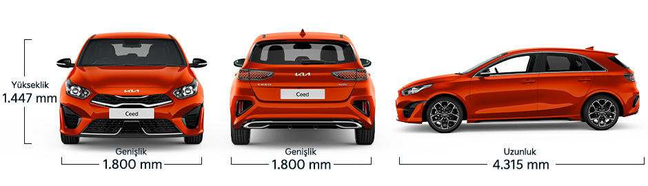 Kia Ceed Yükseklik Genişlik Uzunluk